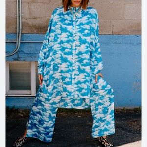 COPY - Lala Satin Playsuit in Secret Sky Society